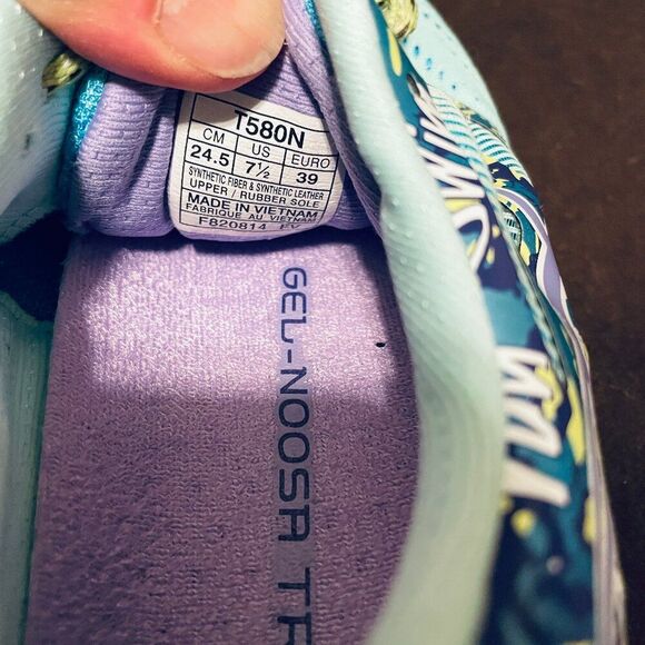 ASICS GEL NOOSA TRI 10 Womens MEDIUM Blue Purple Lime 7.5 39 EUR - Picture 11 of 11